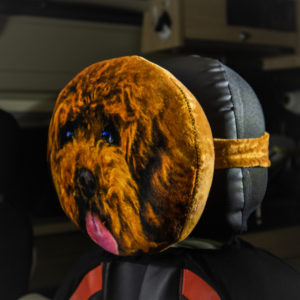 Poodle Face Car Headrest